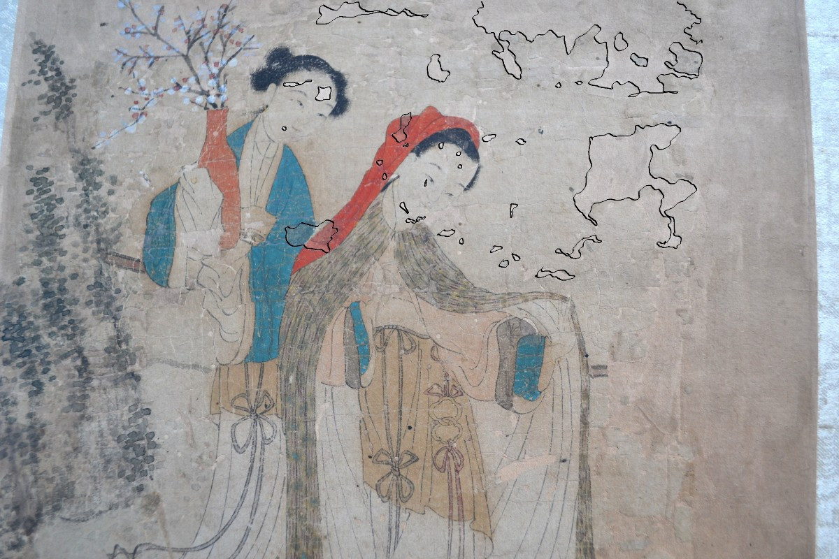 Chinese Painting On Paper. Noble Ladies With Prunus. China, Qing Period Or Earlier. -photo-4