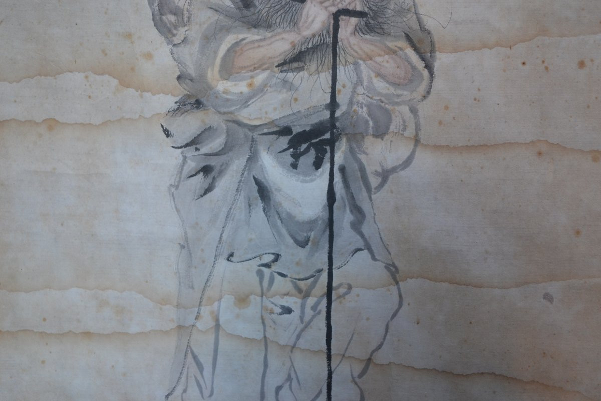 Taoist Watercolor On Paper. Li Tieguai. Qing Dynasty China. -photo-4