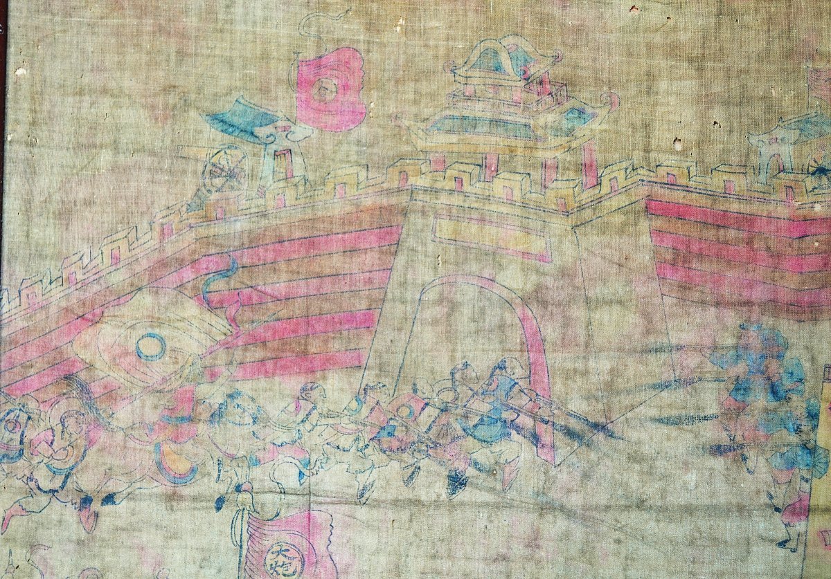 Painting On Silk. Franco-chinese War. Qing Dynasty China. -photo-4