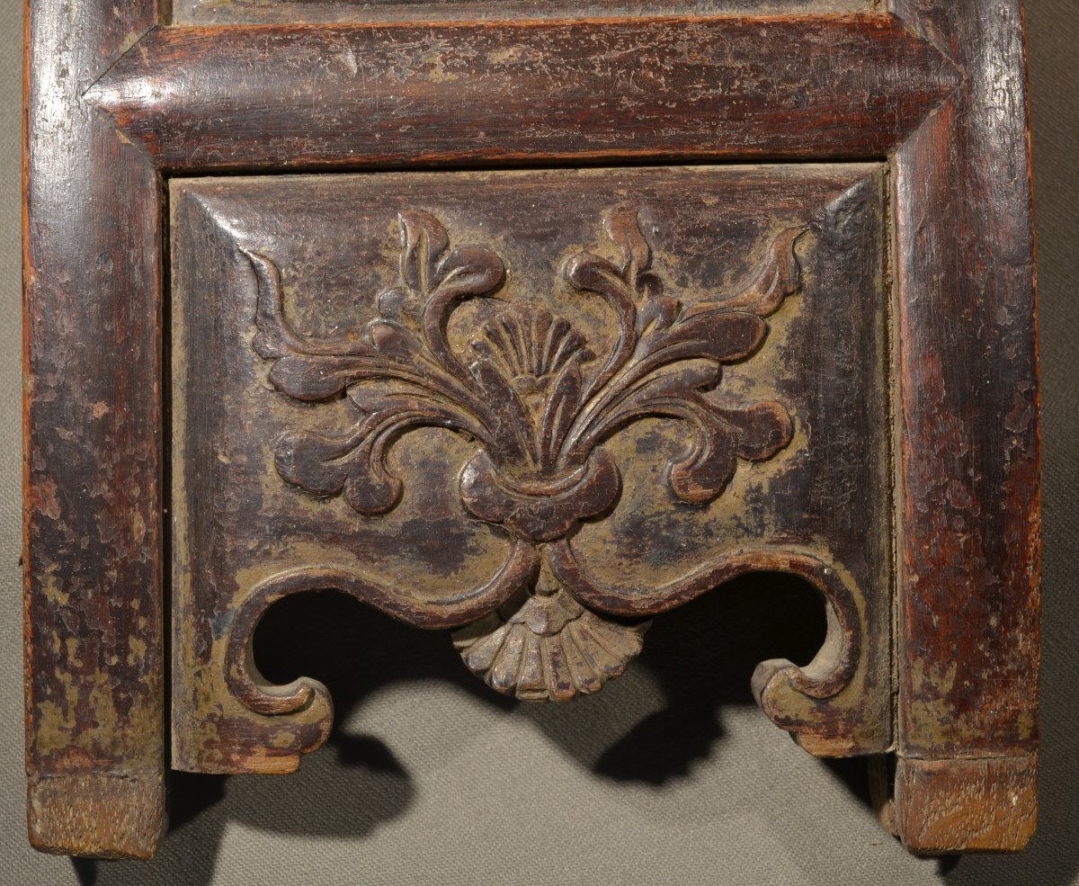 Dossier de fauteuil en bois laqué. Chine 18°siècle.-photo-2