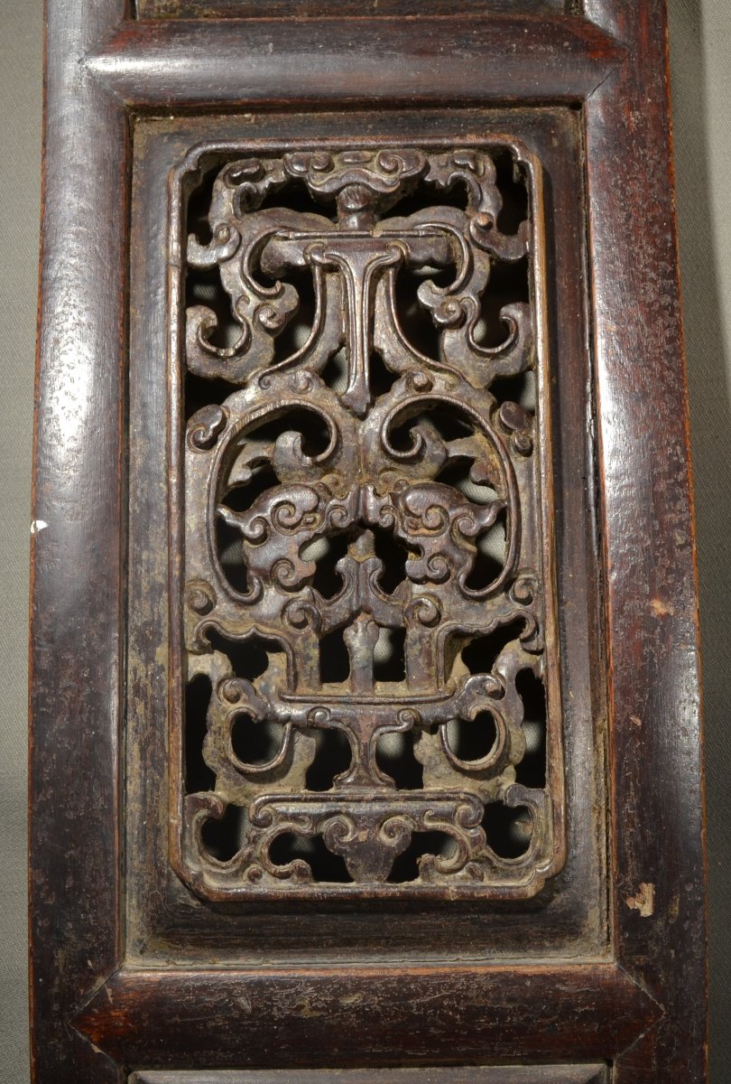 Dossier de fauteuil en bois laqué. Chine 18°siècle.-photo-6