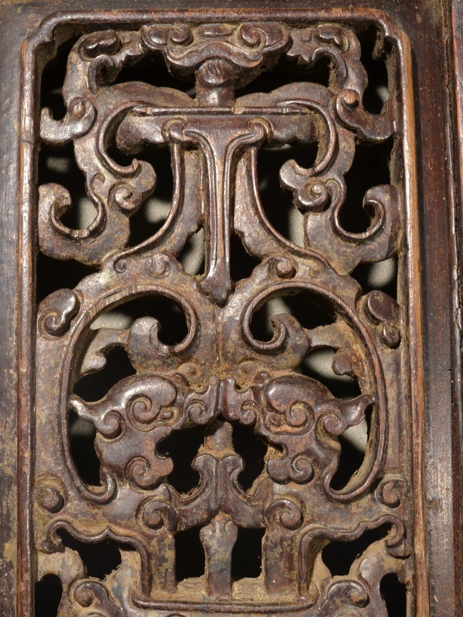 Dossier de fauteuil en bois laqué. Chine 18°siècle.-photo-7