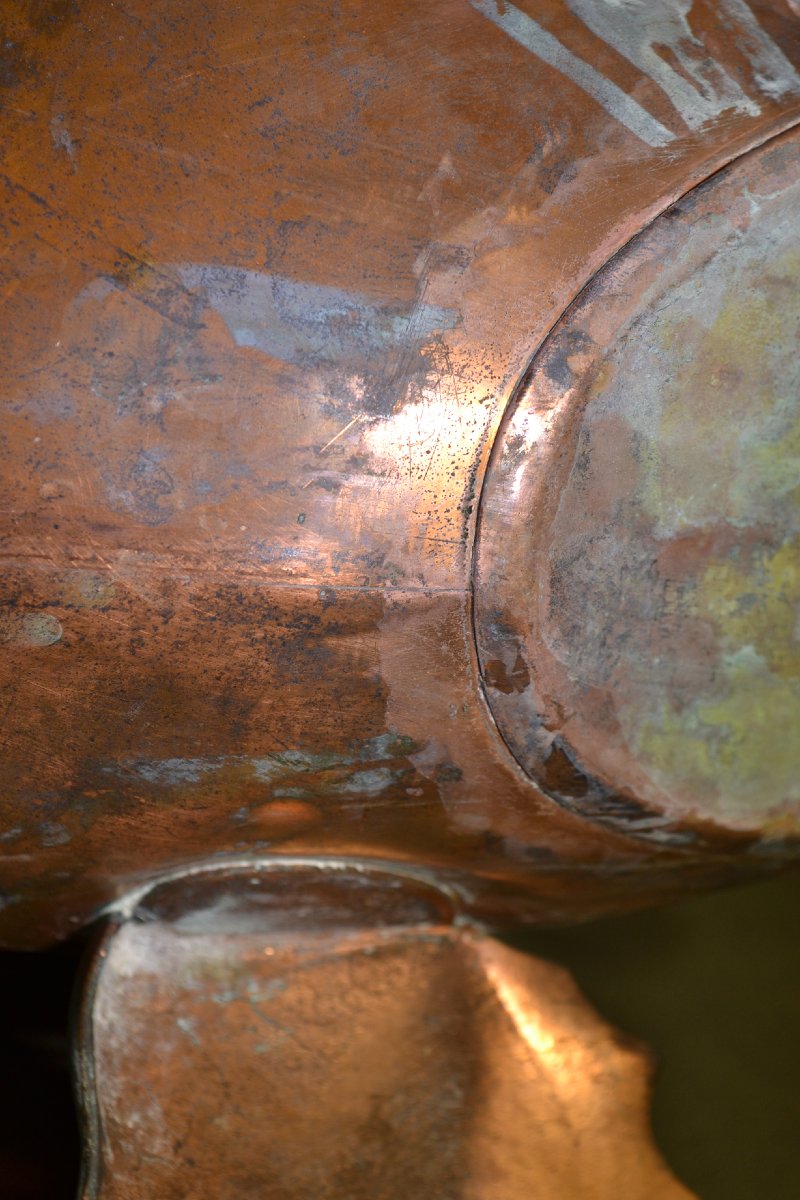 Dauphin-Fontaine en cuivre repoussé et bronze. France fin 19°siècle. -photo-5