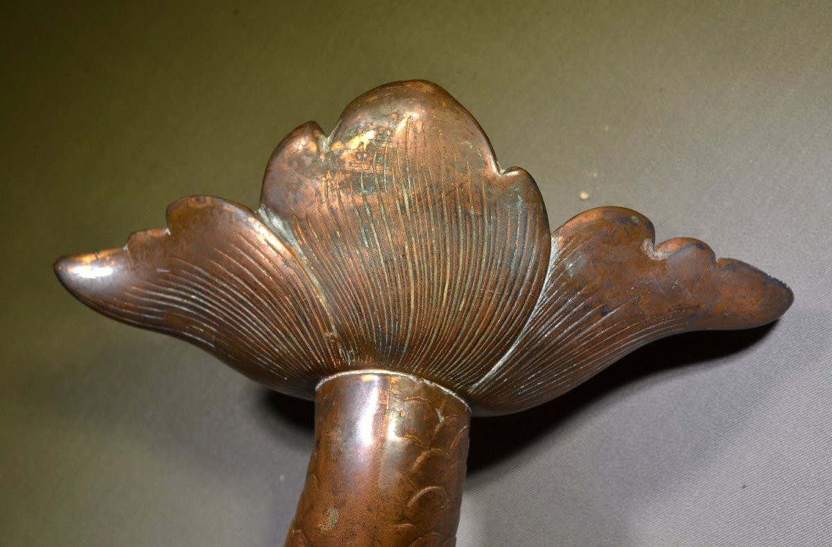 Dauphin-Fontaine en cuivre repoussé et bronze. France fin 19°siècle. -photo-6