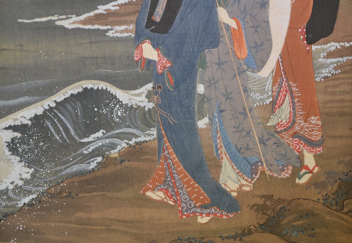 Japanese Woodblock Print "the Rock Of The Spouses". Meiji Period. -photo-4