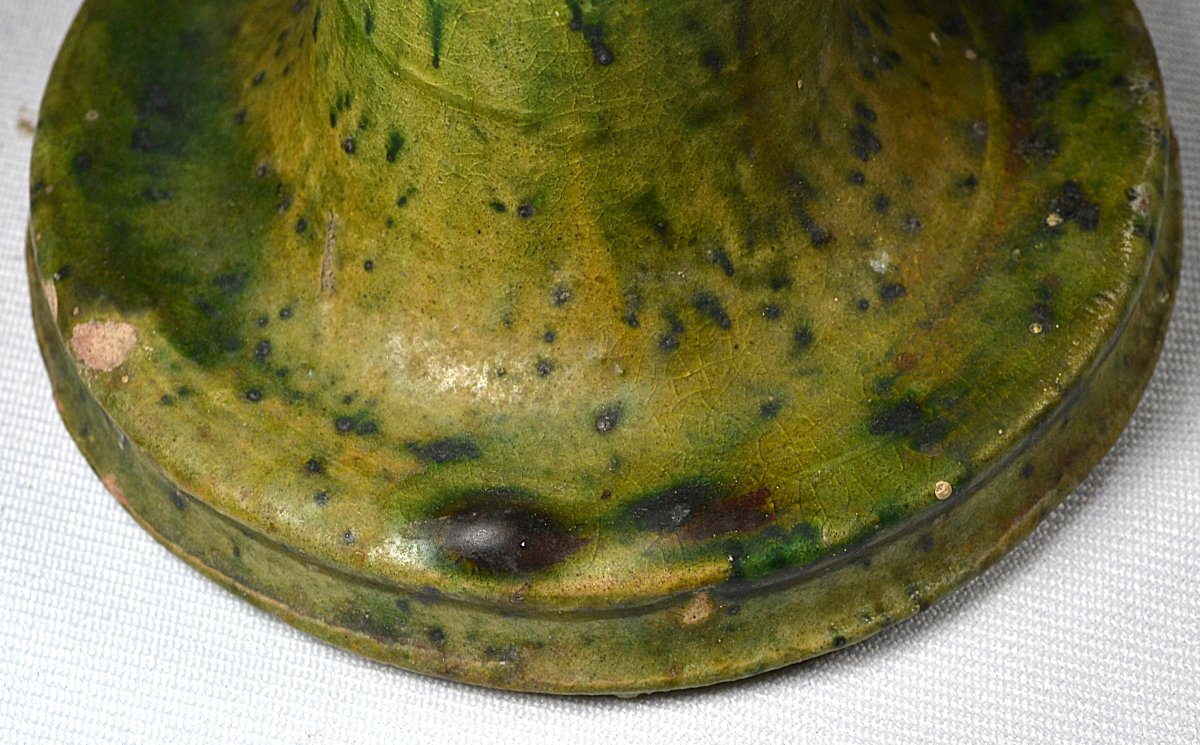 Green Glazed Terracotta Candlestick. China, Tang Dynasty, 8th Century. -photo-4