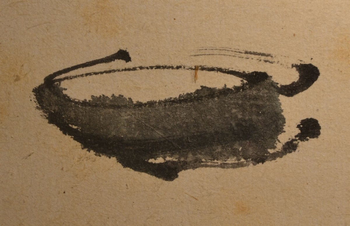 Watercolor, Ink On Paper. Sleeping Cat. Japan Or China, 20th Century. -photo-8