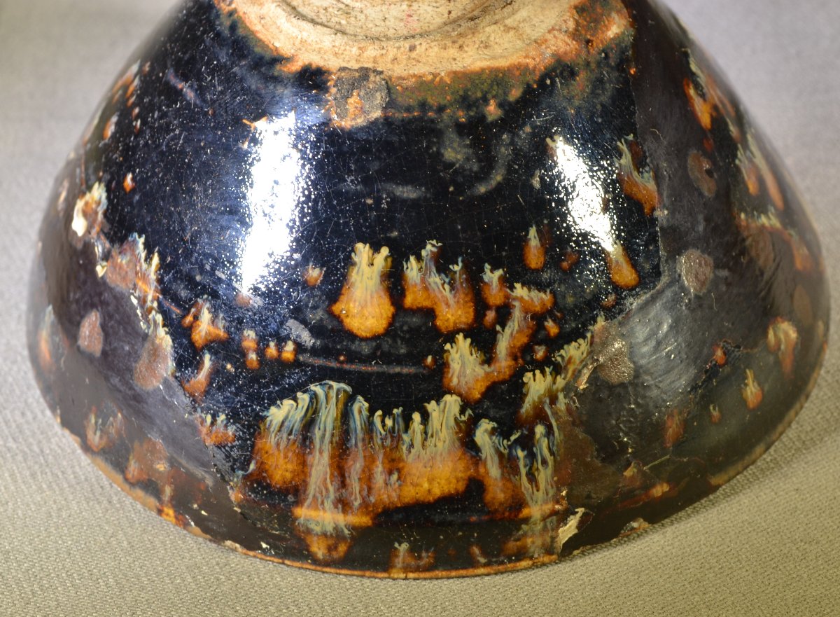 Bol à thé en grés glaçure au plomb. Chine Dynastie Tang 8° siècle.-photo-4