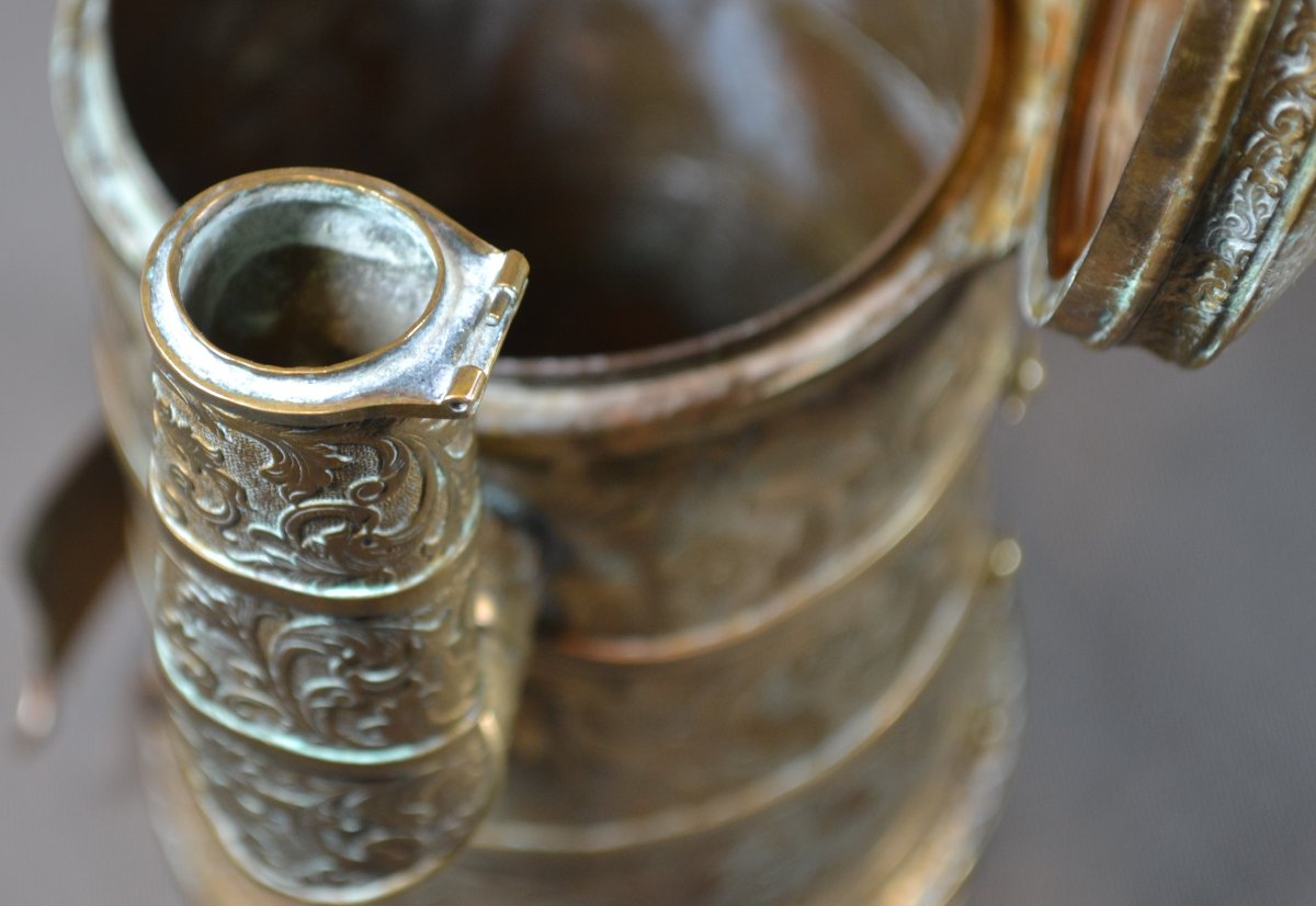 Fourneau en laiton ou bronze laminé.  19° siècle. -photo-3