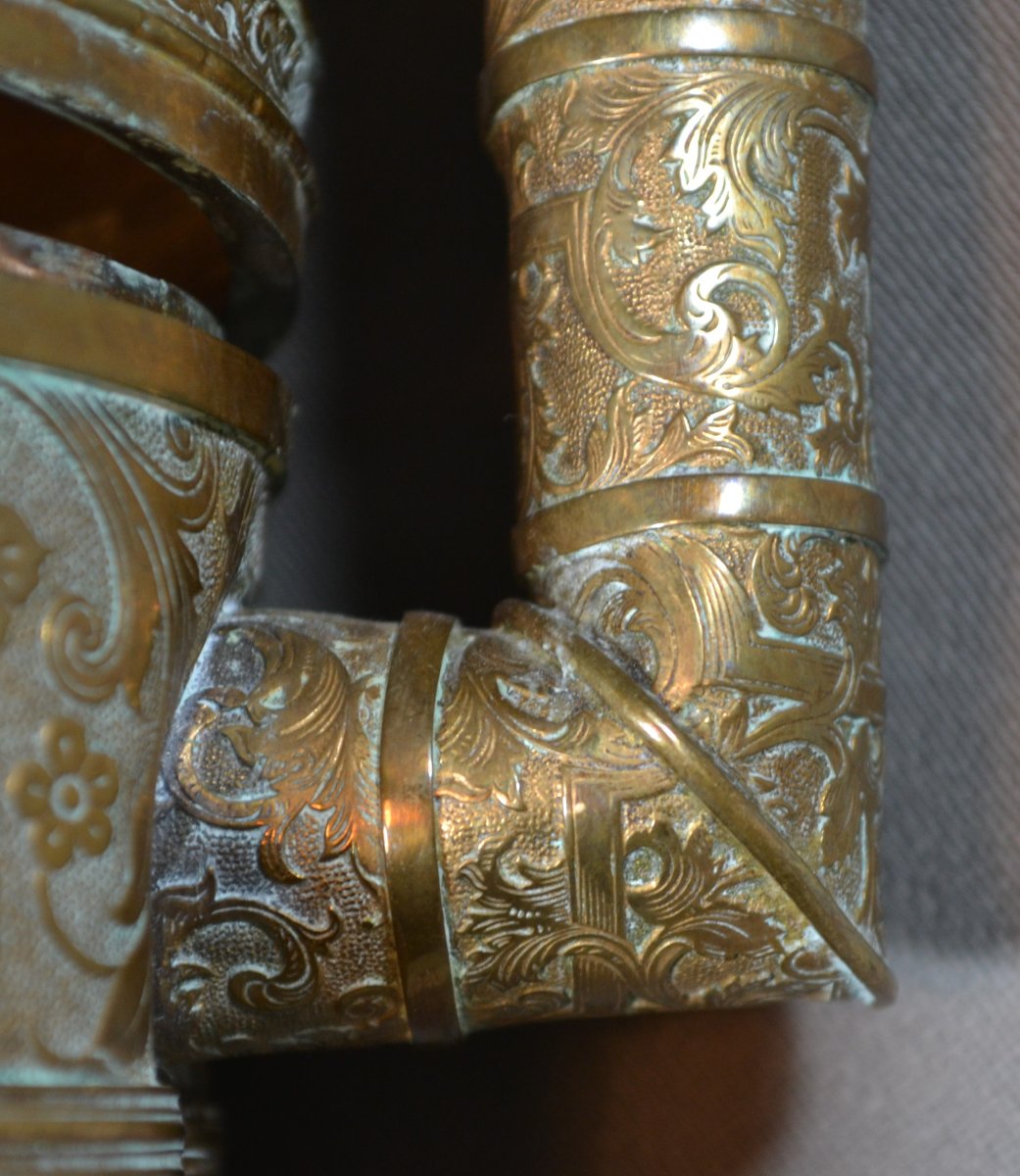 Fourneau en laiton ou bronze laminé.  19° siècle. -photo-4