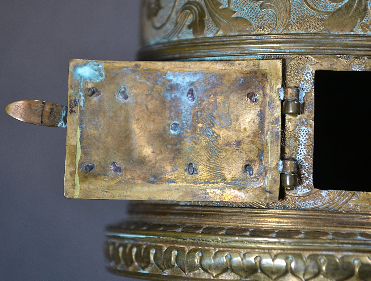 Fourneau en laiton ou bronze laminé.  19° siècle. -photo-5