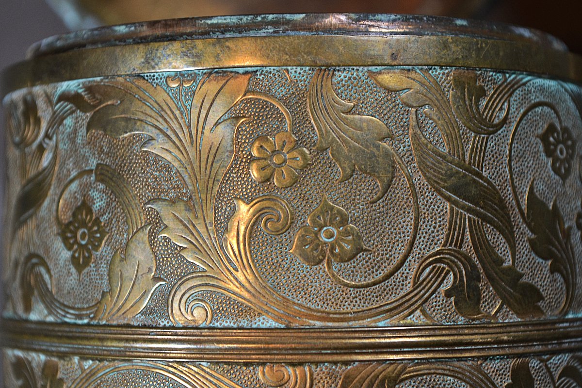 Fourneau en laiton ou bronze laminé.  19° siècle. -photo-7