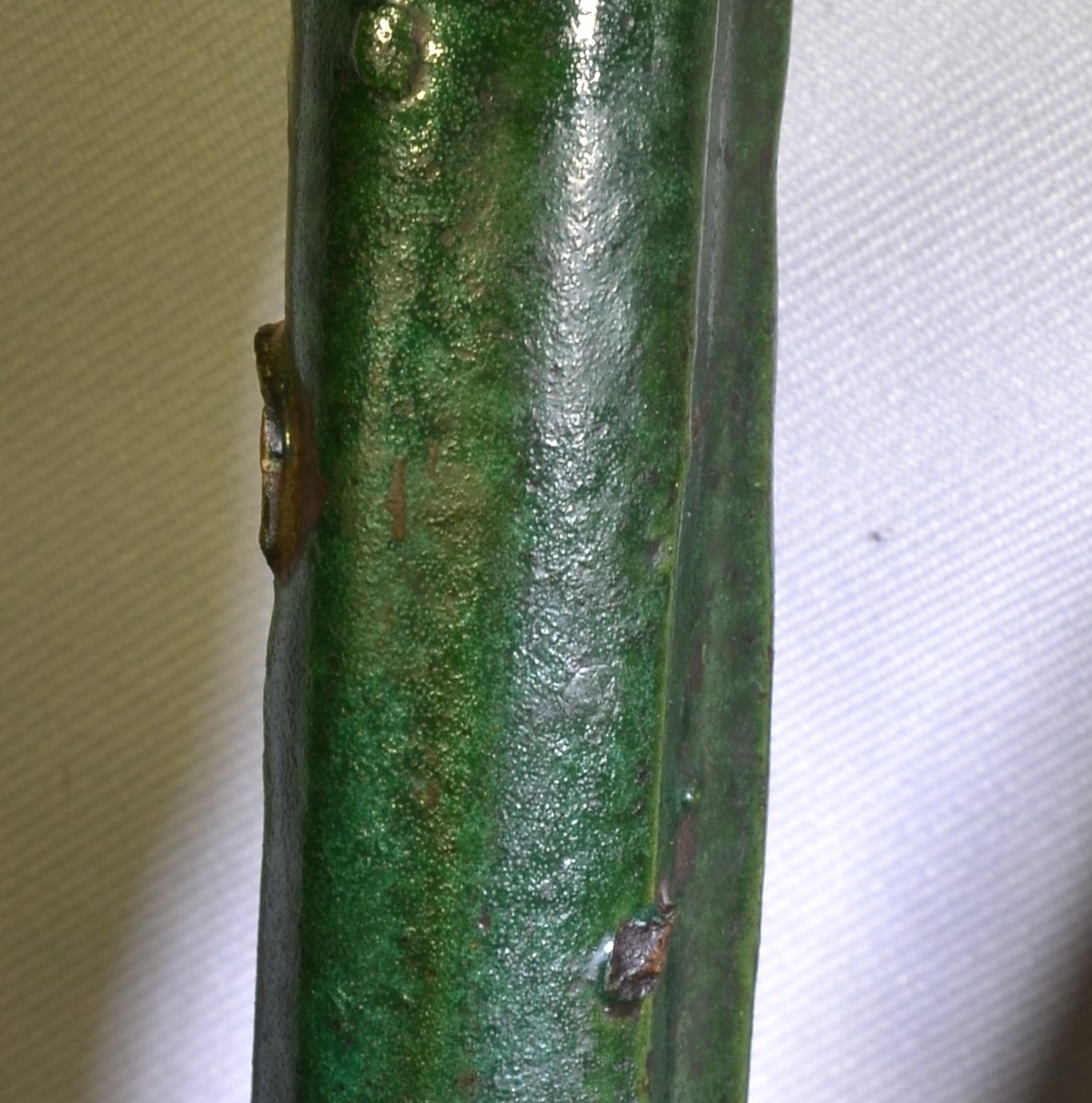 Green Glazed Earthenware Oil Lamp. Morocco, 19th Century.-photo-6