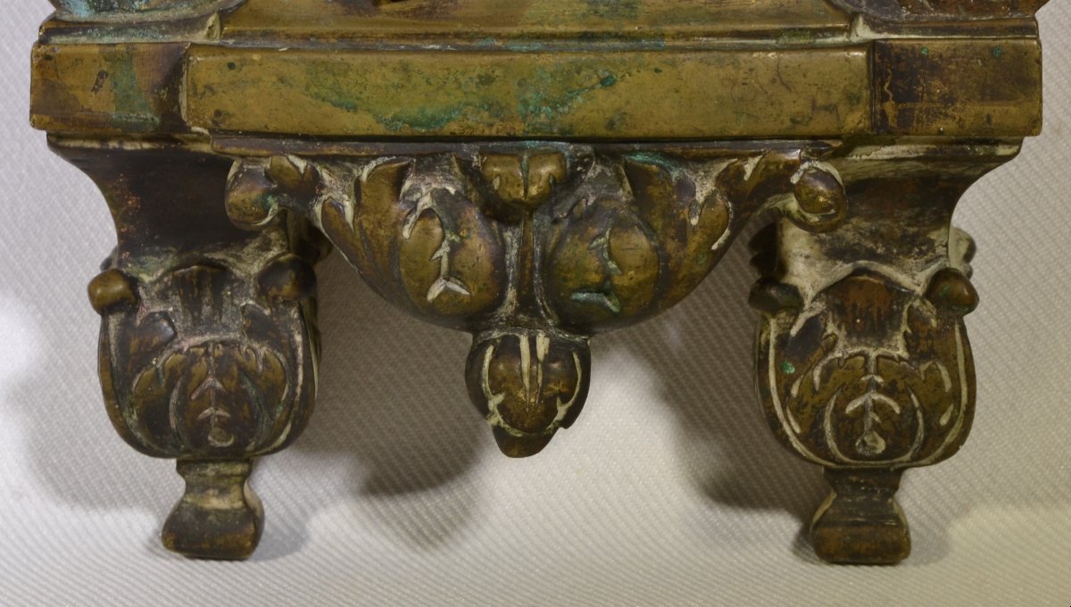 Pair Of Bronze Andirons. Rivers And Streams. Louis XIV Period. -photo-5
