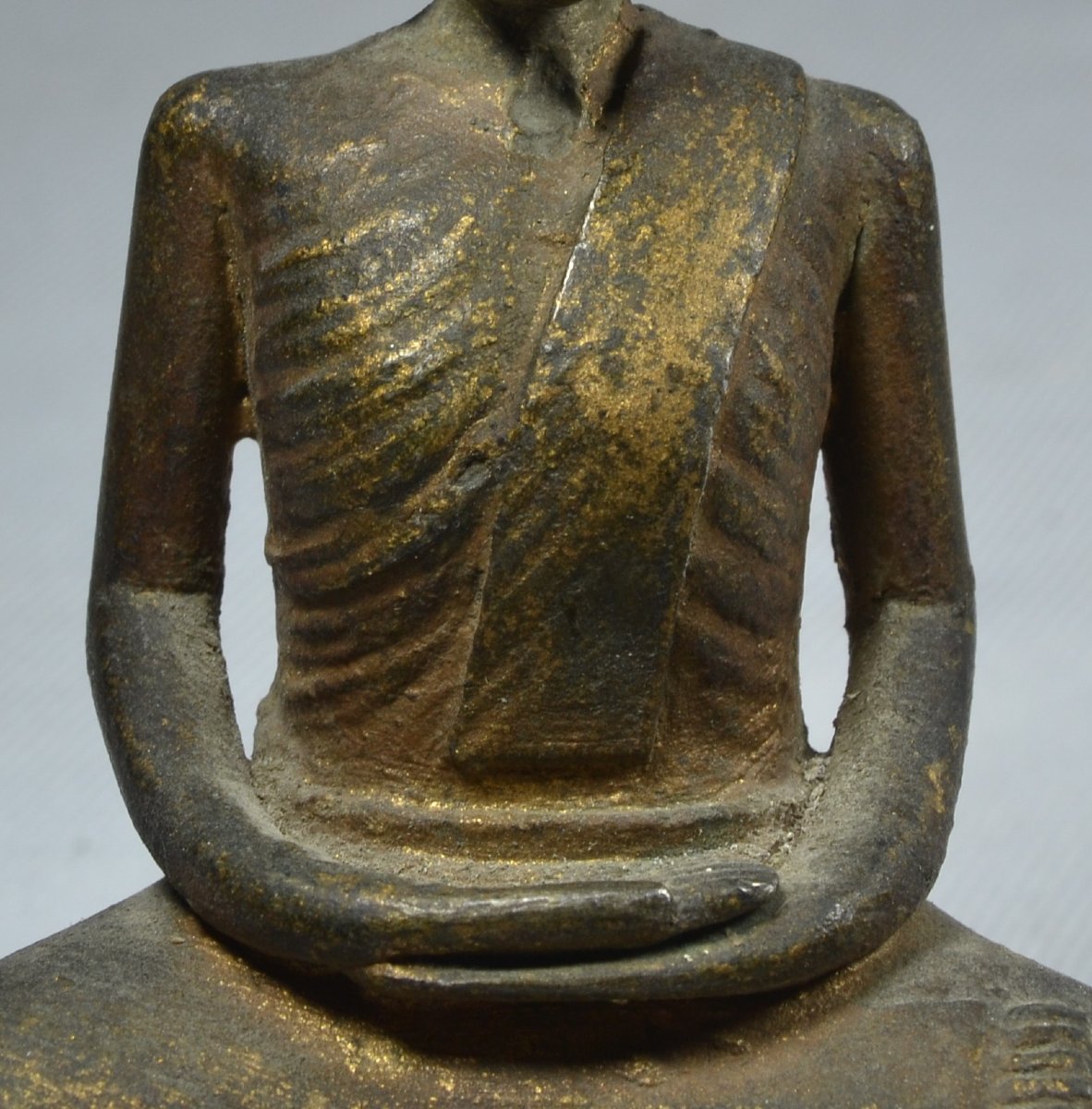 Gilt Bronze Ascetic Buddha. Southeast Asia. 19th Century Or Earlier. -photo-4