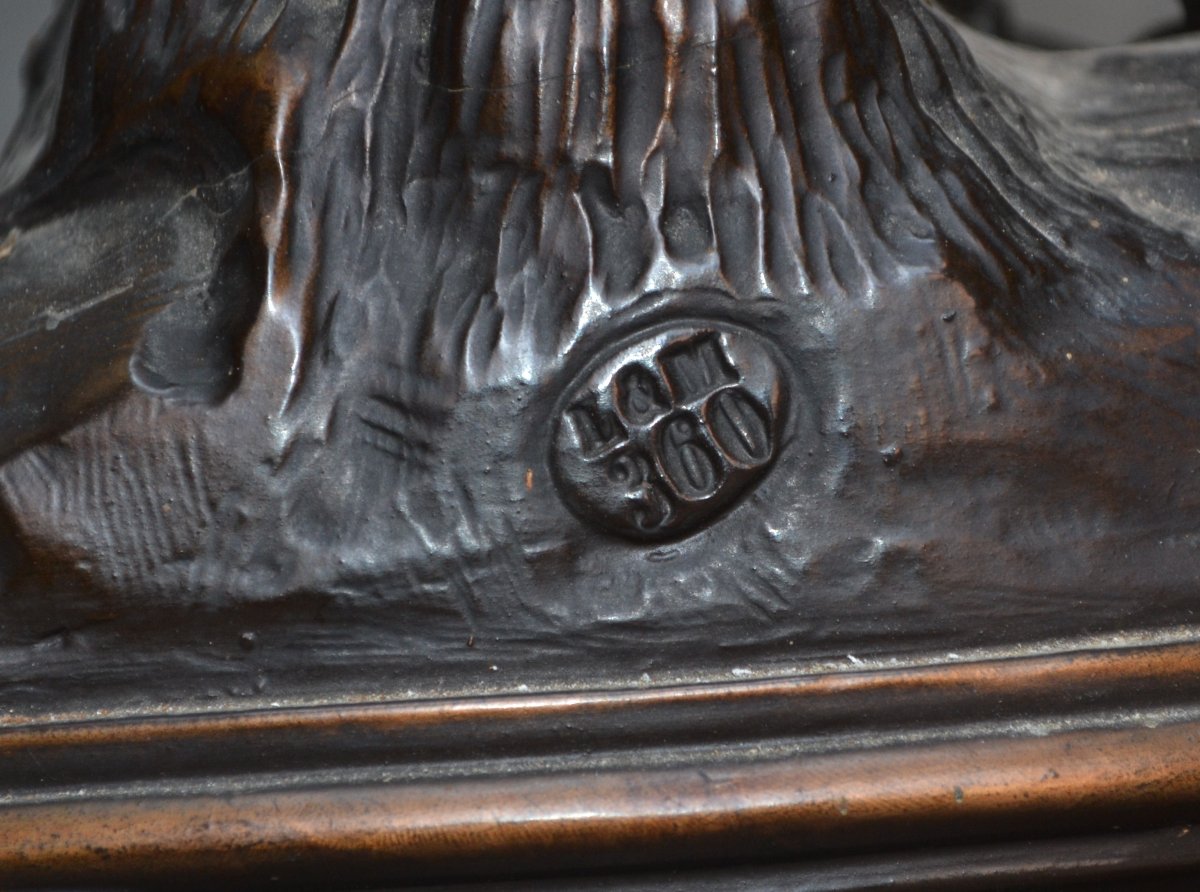 Ceramic Barbarian Warriors Imitating Bronze. By Létu & Mauger. 19th Century. -photo-4