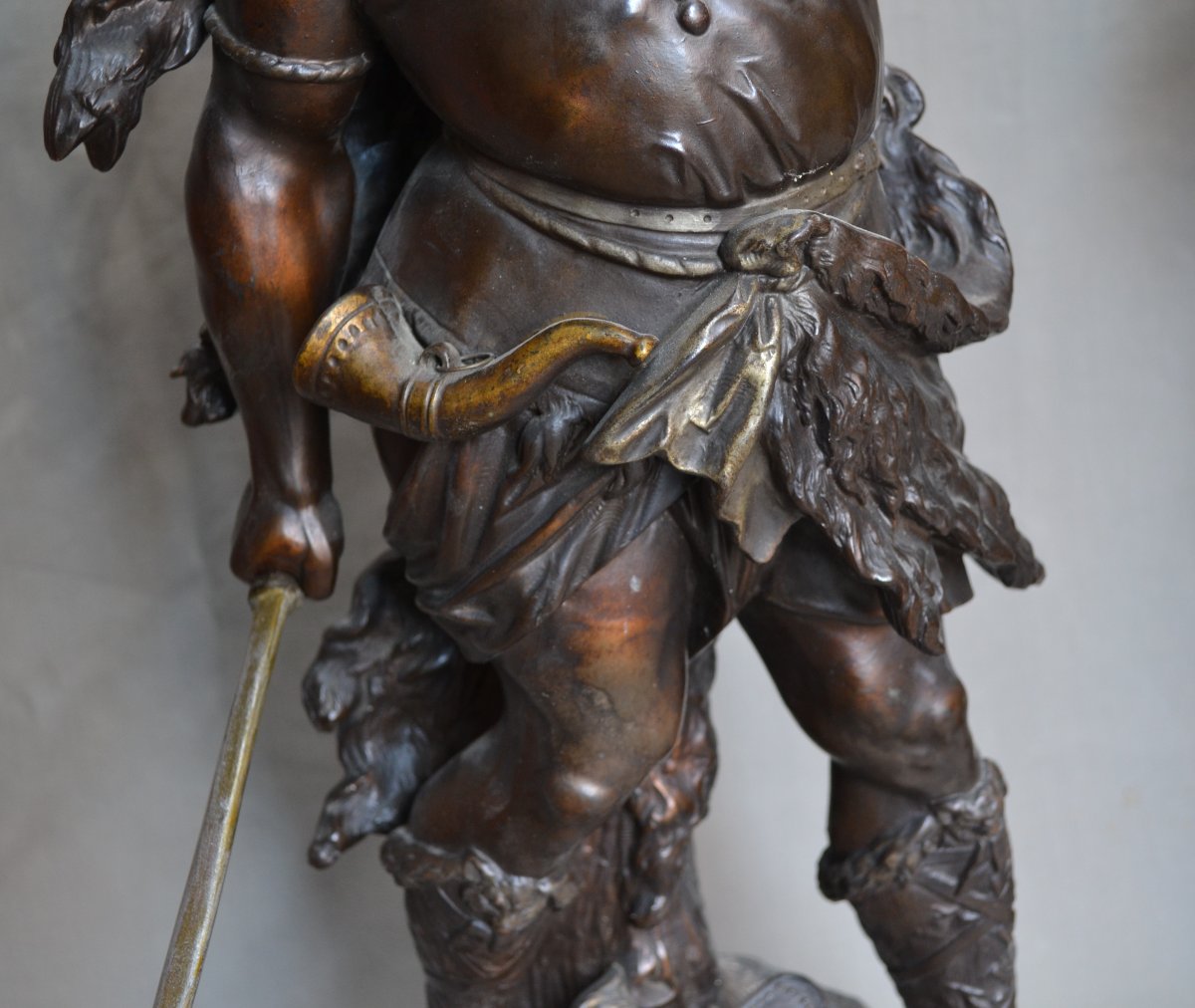 Ceramic Barbarian Warriors Imitating Bronze. By Létu & Mauger. 19th Century. -photo-4