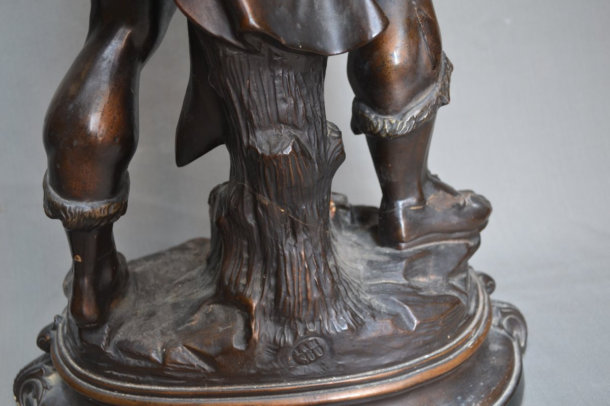 Ceramic Barbarian Warriors Imitating Bronze. By Létu & Mauger. 19th Century. -photo-5