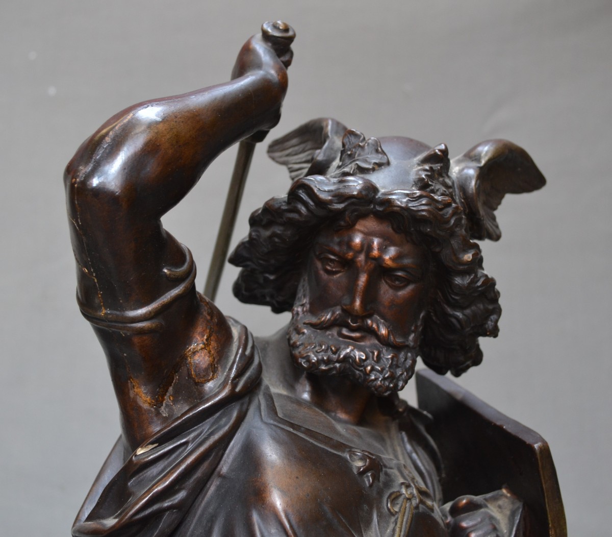 Ceramic Barbarian Warriors Imitating Bronze. By Létu & Mauger. 19th Century. 