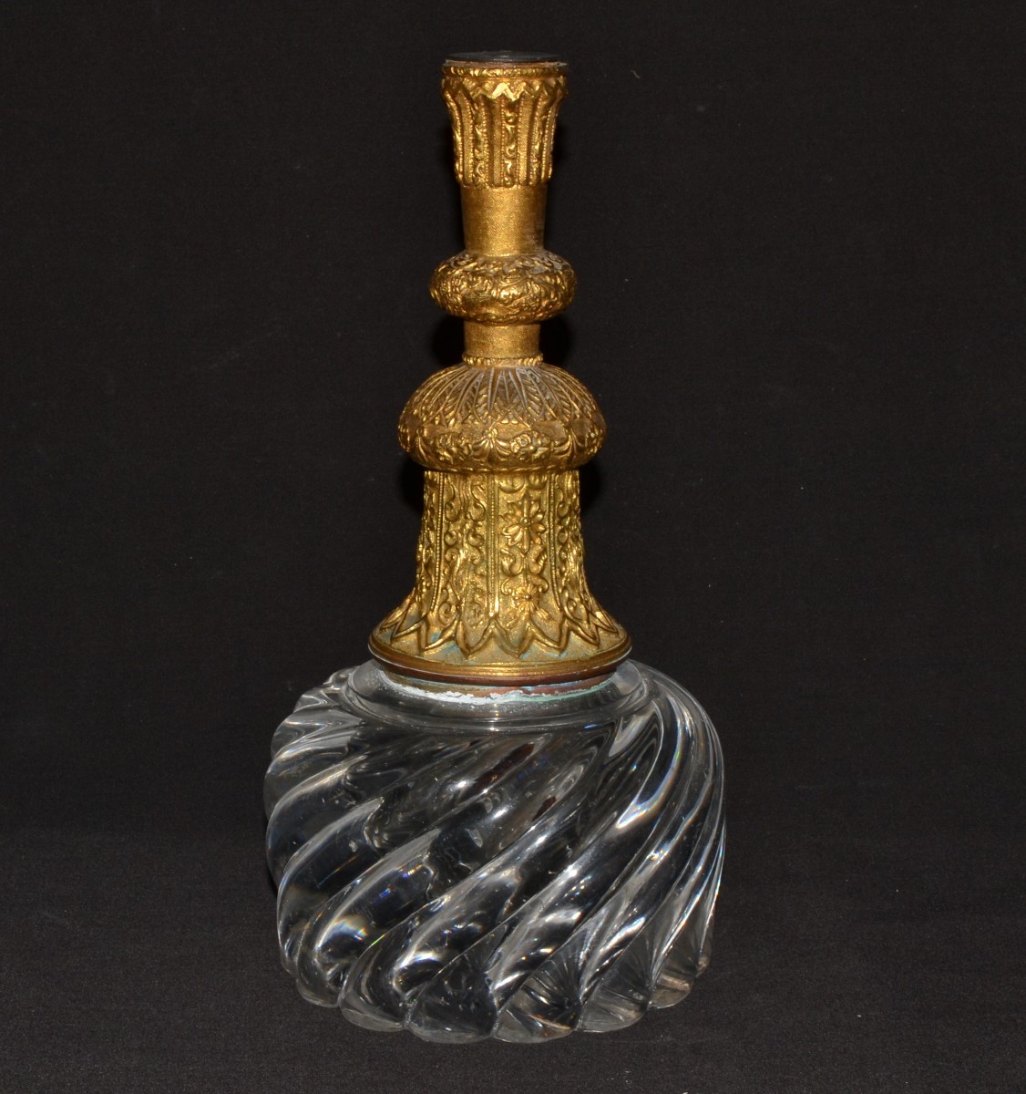 Water Pipe (huqqa) In Gilded Copper And Cut Crystal. India 19th Century Or Earlier.