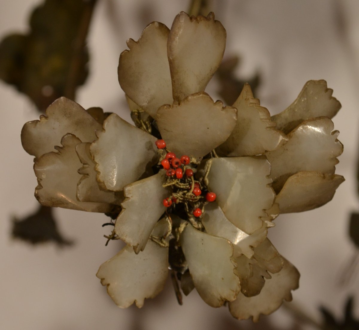 Bouquet Of Flowers In Jade And Agate. China Qing Dynasty.-photo-1
