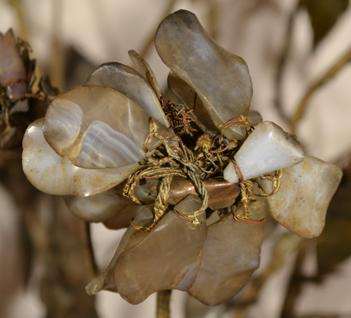 Bouquet Of Flowers In Jade And Agate. China Qing Dynasty.-photo-6