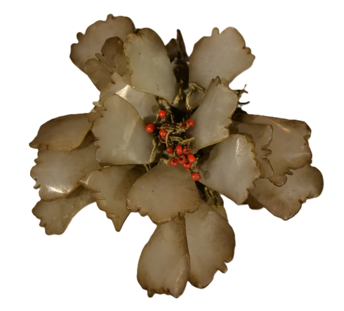 Bouquet Of Flowers In Jade And Agate. China Qing Dynasty.