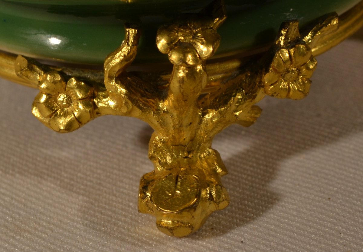 Vase en porcelaine émaillé vert et brun. Chine 18° siècle. Règne de Kangxi.-photo-5