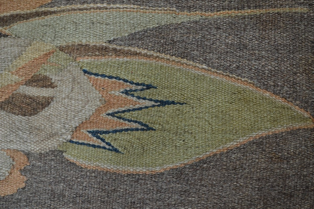 Tapisserie en laine à décor de grues. Chine 19° siècle. -photo-6