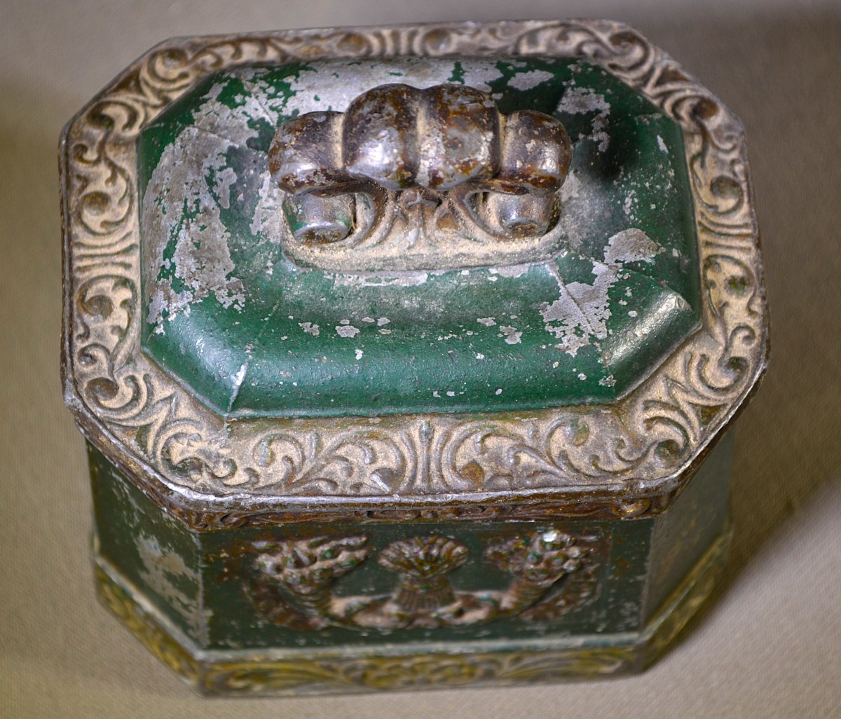 Pewter Marine Box Decorated With Boats And Cornucopias. England Circa 1800.-photo-4