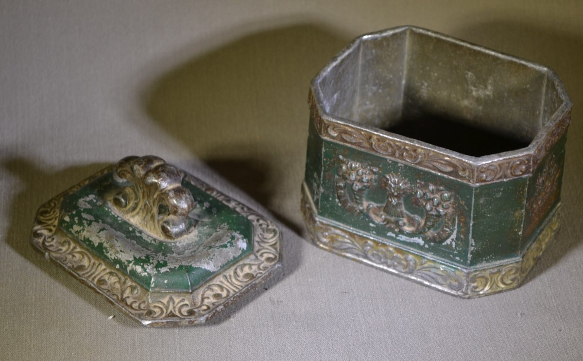 Pewter Marine Box Decorated With Boats And Cornucopias. England Circa 1800.-photo-5