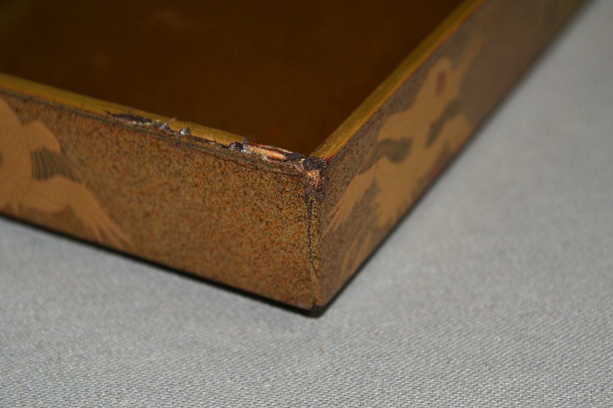 Ecritoire de lettré (suzuribako).Laque or et argent . Japon Edo.18° siècle. -photo-6