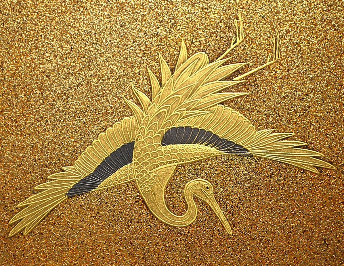 Ecritoire de lettré (suzuribako).Laque or et argent . Japon Edo.18° siècle. 