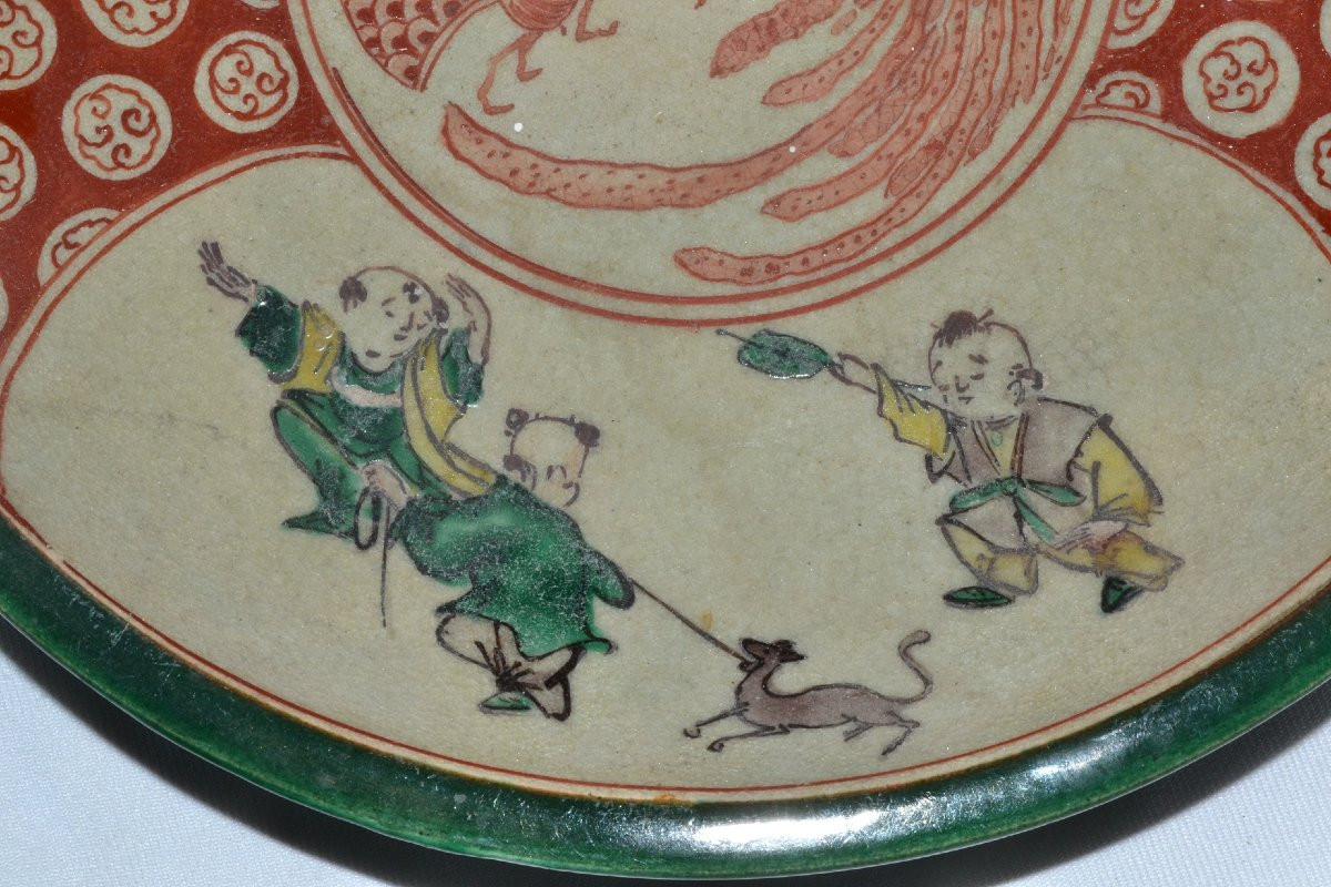 Enameled Stoneware Dish. Japan Kutani Kilns 19th Century.-photo-4
