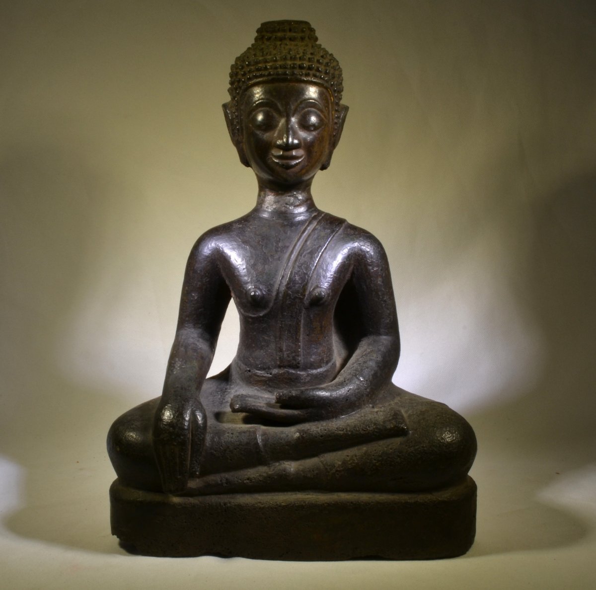 Cast Bronze Buddha. Southeast Asia. 17th Century Or Earlier.-photo-6