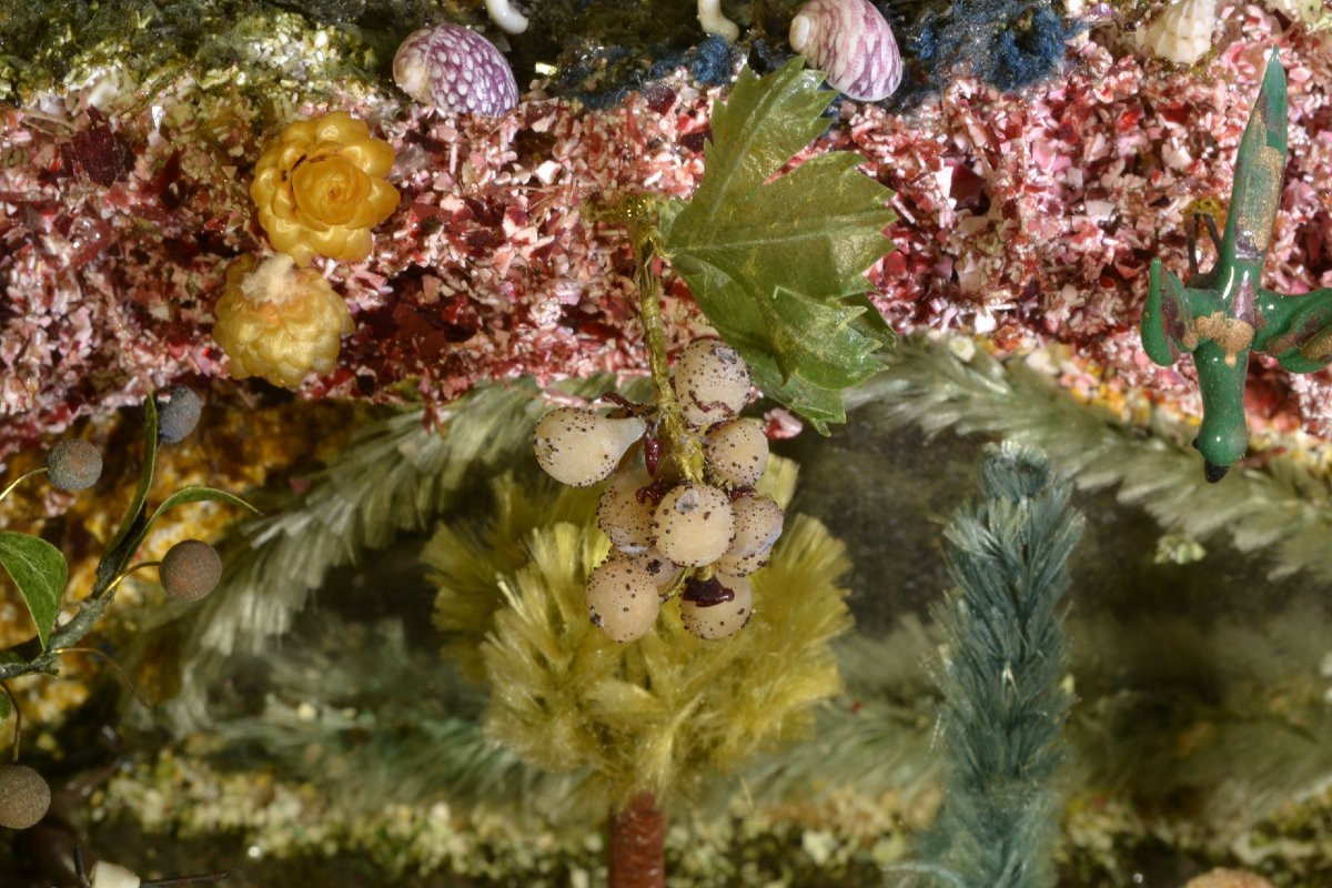 Diorama en verre filé. St François prêchant les animaux. Nevers XVIIIe siècle.  -photo-3