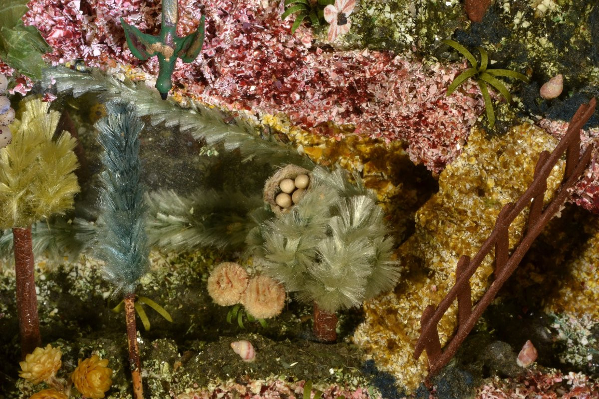 Diorama en verre filé. St François prêchant les animaux. Nevers XVIIIe siècle.  -photo-5