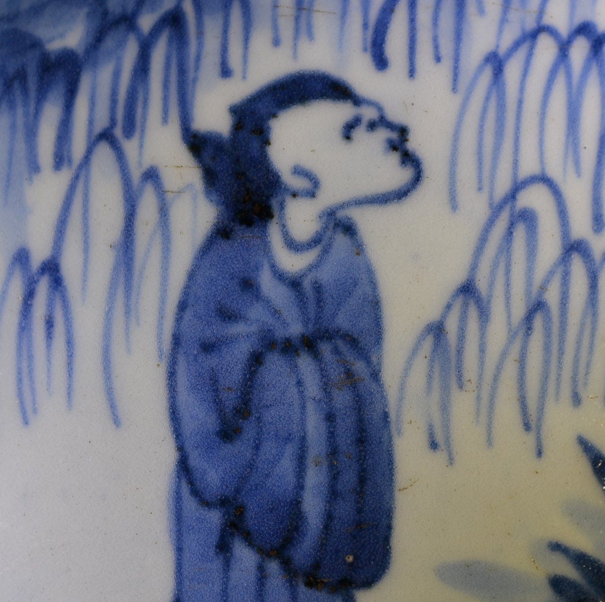 Jarre en porcelaine décor bleu de cobalt. Fours d'Arita Japon 17° siècle vers 1650.-photo-4