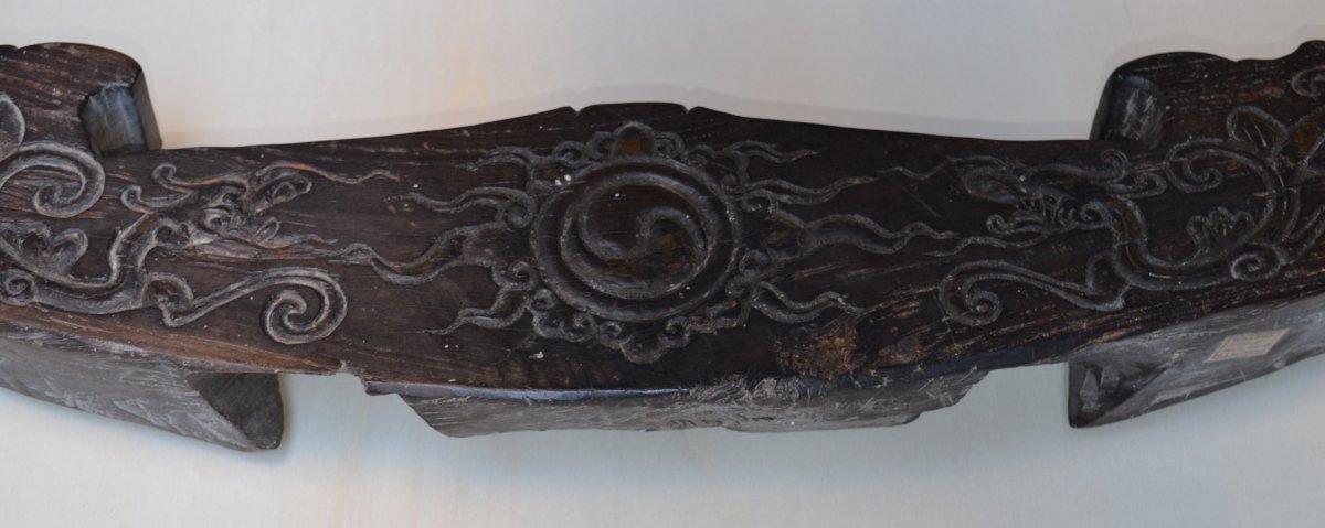 Wooden Piece Carved With Dragons. China, Ming Period Or Earlier.  -photo-8