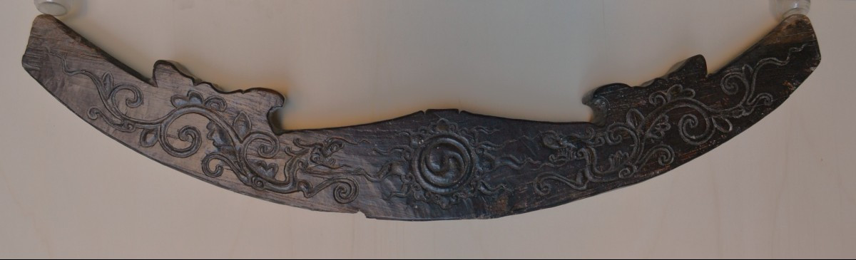 Wooden Piece Carved With Dragons. China, Ming Period Or Earlier.  