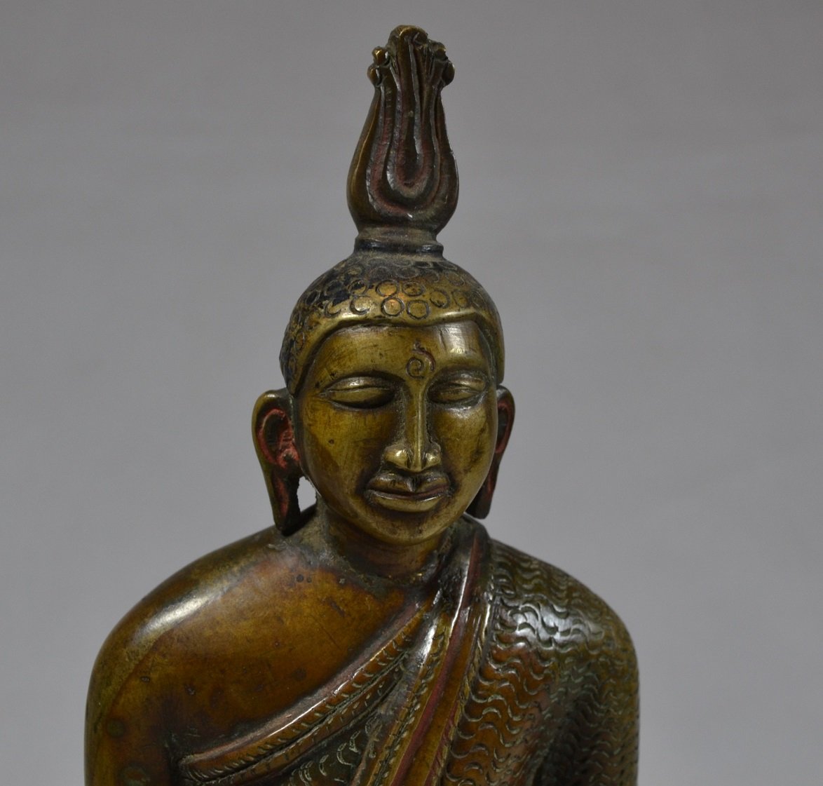 Cast Bronze Buddha. Ceylon (sri Lanka) 18th Century.  -photo-2