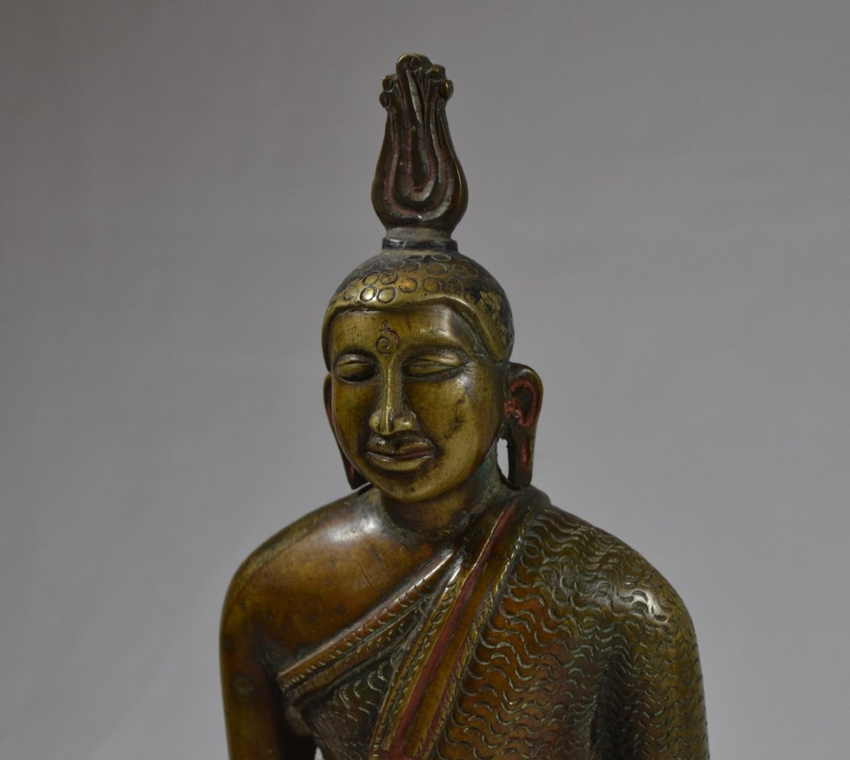 Cast Bronze Buddha. Ceylon (sri Lanka) 18th Century.  -photo-3