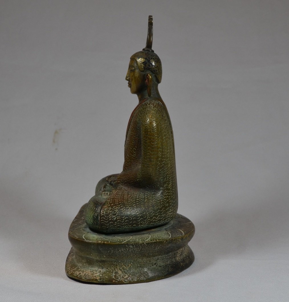 Cast Bronze Buddha. Ceylon (sri Lanka) 18th Century.  -photo-2