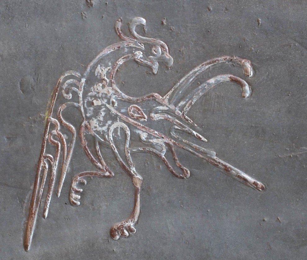 Plaque en terre cuite gravée d'animaux. Chine époque Han.  1° siècle avant JC.-photo-2