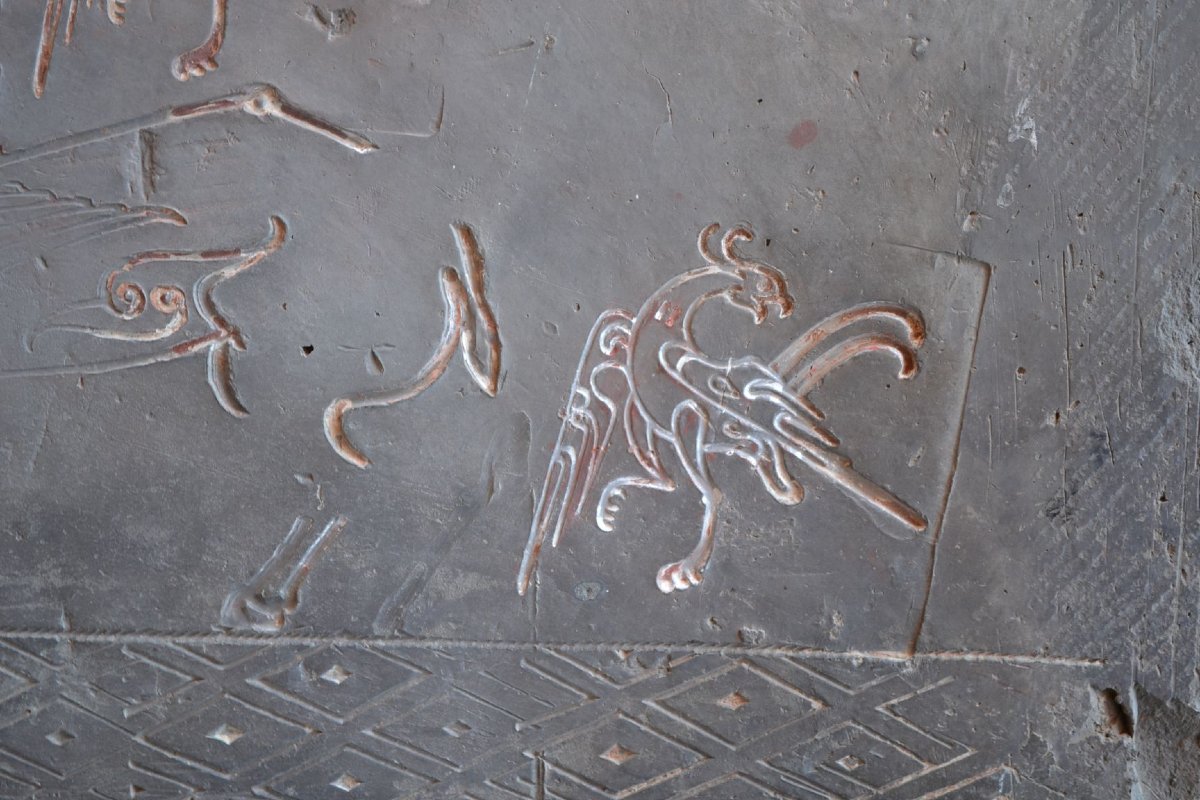 Plaque en terre cuite gravée d'animaux. Chine époque Han.  1° siècle avant JC.-photo-4