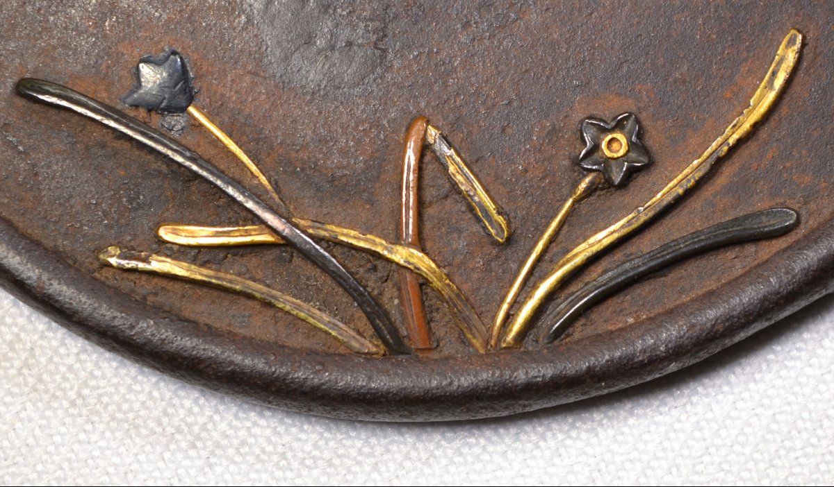 Iron Tsuba With Openwork (sukashi) And Inlaid Decoration. Edo Period, Japan. Anonymous. -photo-5