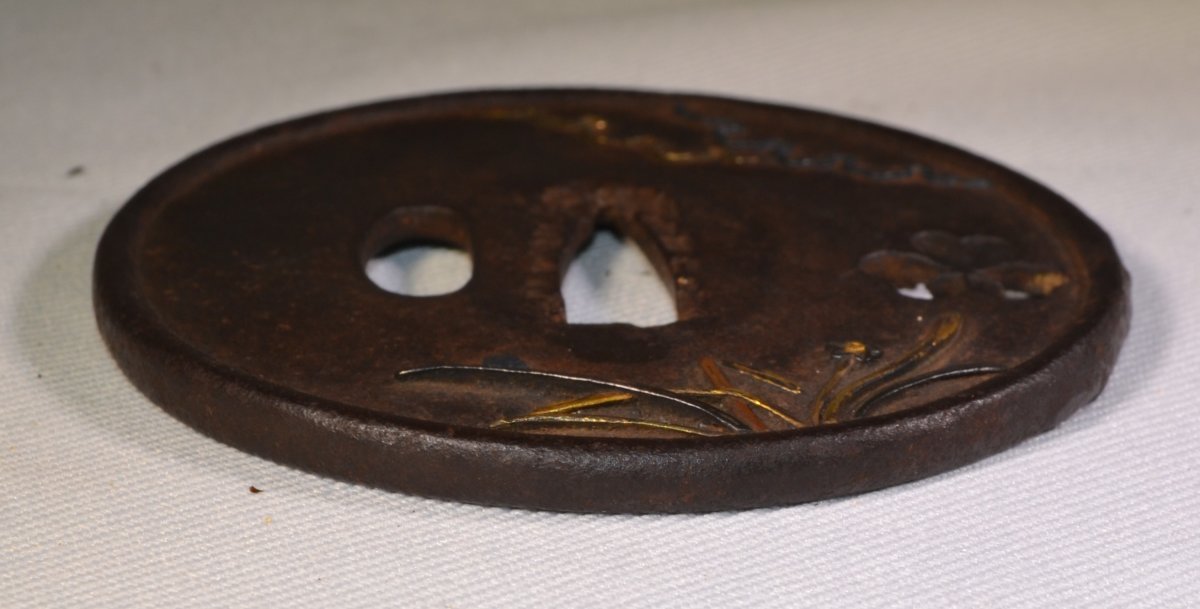 Iron Tsuba With Openwork (sukashi) And Inlaid Decoration. Edo Period, Japan. Anonymous. -photo-8