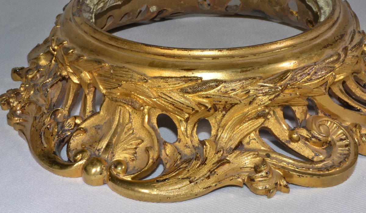 Bronze Base Cast Using The Lost-wax Method, Gilded With Mercury. Louis XV Rocaille Style. -photo-3