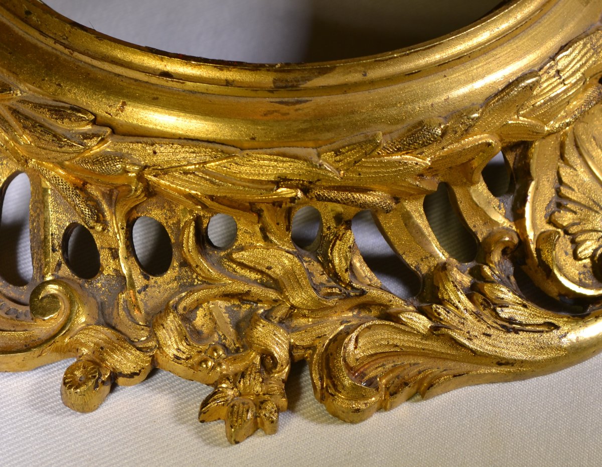 Bronze Base Cast Using The Lost-wax Method, Gilded With Mercury. Louis XV Rocaille Style. -photo-4