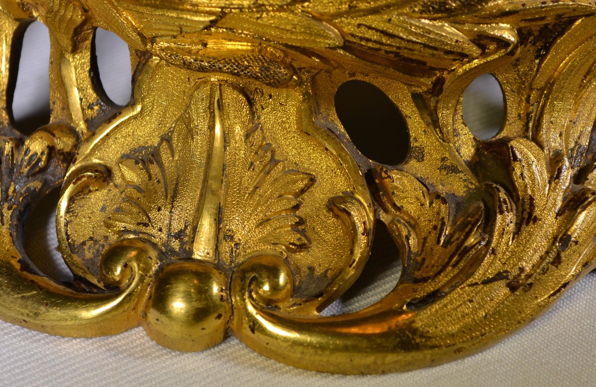 Bronze Base Cast Using The Lost-wax Method, Gilded With Mercury. Louis XV Rocaille Style. -photo-1